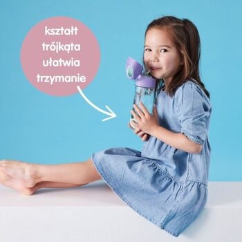B.BOX, bidon dla dziecka, butelka na wodę ze słomką tritanowy, Indigo Rose, 9 m+, 450 ml
