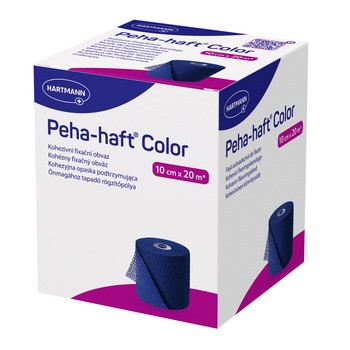 Peha-haft Color, opaska podtrzymująca, kohezyjna, niebieska, 10 cm x 20 m, 1 szt.