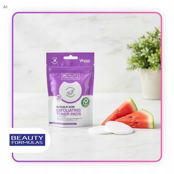 Beauty Formulas, złuszczające płatki z kwasem glikolowym i ekstraktem z arbuza, 30 szt.