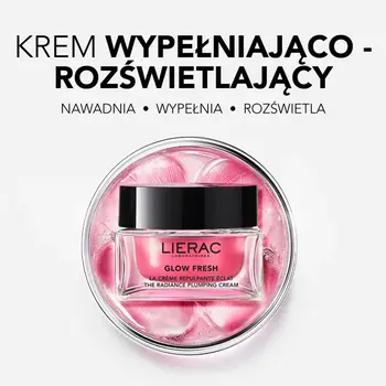 Lierac Glow Fresh, krem rozświetlająco-wypełniający do skóry normalnej i suchej, 50 ml