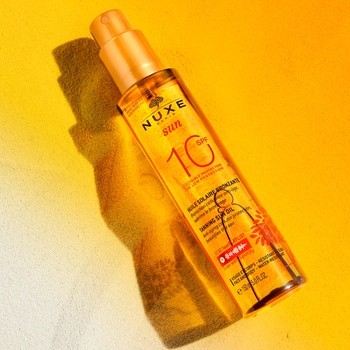 Nuxe Sun, brązujący olejek do opalania twarzy i ciała w sprayu, SPF 10, 150 ml