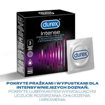 Durex Intense, prezerwatywy, 3 szt.
