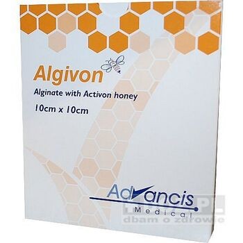 Algivon, opatrunek alginianowy z miodem Activon, 10 x 10 cm, 5 szt