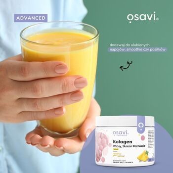 Osavi Kolagen Włosy, Skóra i Paznokcie, proszek, smak ananasowy, 150 g