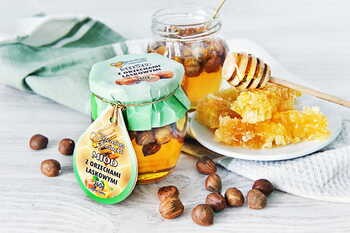 Pszczelarz Kozacki, miód z orzechami laskowymi, 240 g