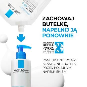 La Roche-Posay Lipikar Syndet AP+, krem myjący uzupełniający poziom lipidów, przeciw podrażnieniom skóry, refill, 400 ml