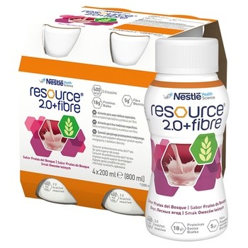 Resource 2.0+Fibre, płyn o smaku owoców leśnych, 4 x 200 ml
