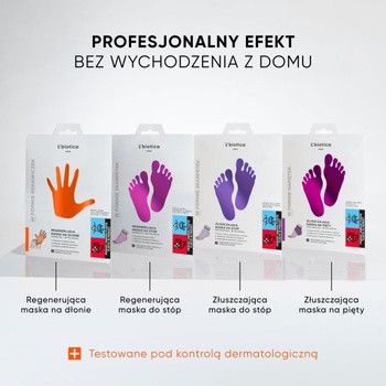 Zestaw 2 x L`Biotica, regenerująca maska na dłonie w rękawiczkach, 26 g