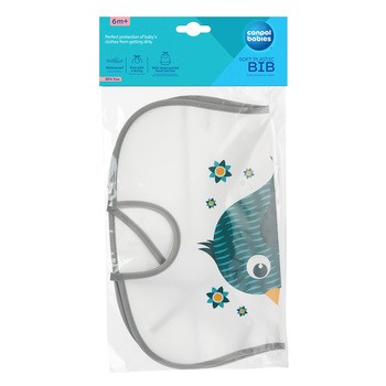 Canpol Babies, śliniak zmywalny miękki CUTE ANIMALS ptaszek, turkusowy, 1 szt.