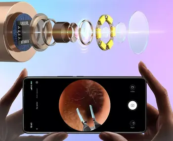 Bebird Otoskop Bebird Note5 Pro do usuwania wosku z kamerą, niebieski, 1 szt.