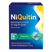 Niquitin przezroczysty, 21 mg/24 h, system transdermalny 114 mg, stopień 1, plastry, 7 szt.