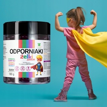 Lanco Nutritions Odporniaki Junior, żelki, smak malinowy, 60 szt.