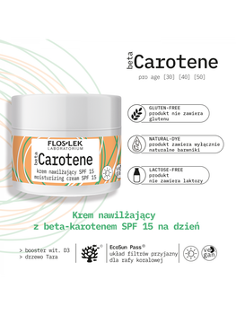 Flos-Lek betaCarotene pro age krem nawilżający SPF15 na dzień, 50 ml