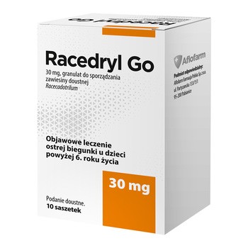 Racedryl Go, 30 mg, granulat do sporządzania zawiesiny doustnej, 10 saszetek