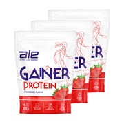 Zestaw 3 x ALE Gainer Protein Strawberry Flavor        