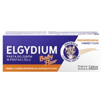 Elgydium Baby Fluor, żelowa pasta do zębów przeciw próchnicy dla dzieci od 6. miesiąca życia, 30 ml