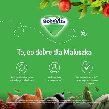 BoboVita, mleczna kaszka manna, 3 owoce, 6m+, 230 g