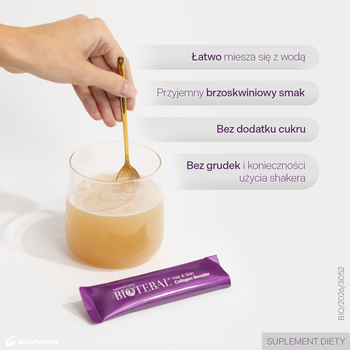 Biotebal Hair & Skin Collagen Booster, saszetki z proszkiem, Sunny Peach, 8 g x 30 szt.
