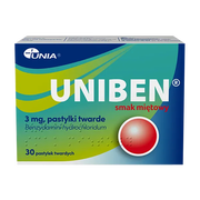 Uniben smak miętowy, 3 mg, pastylki twarde, 30 szt.