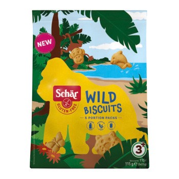 Schar Wild Biscuits, ciastka zwierzątka bezglutenowe, 115 g