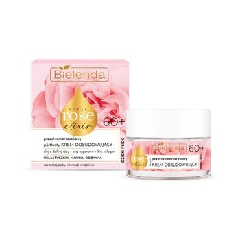 Bielenda Royal Rose Elixir, przeciwzmarszczkowy półtłusty krem odbudowujący 60+, 50 ml