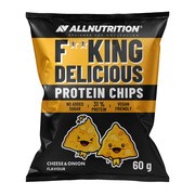 Allnutrition Fitking Delicious Protein Chips Cheese & Onion, smak wegańskiego sera z zieloną cebulką, 60 g        