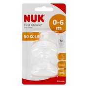 Nuk First Choice+, silikonowy smoczek na butelkę 0 - 6 m, rozmiar M, 2 szt. https://azcdn.doz.pl/image/d/product/24171e85-scale-180x180.png