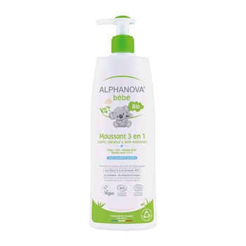 Alphanova Bebe, organiczny płyn do kąpieli dla dzieci 3 w 1, 500 ml