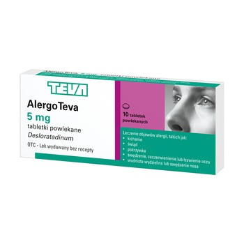 AlergoTeva, 5 mg, tabletki powlekane, 10 szt.
