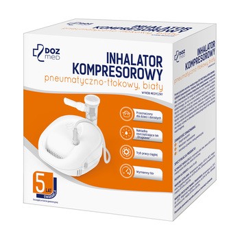 DOZ Med Inhalator Kompresowy, pneumatyczno-tłokowy, biały, 1 szt.