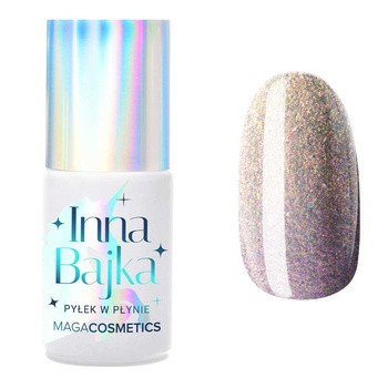 Maga Cosmetics Inna Bajka, lakier hybrydowy z pyłkiem, 835 Biały Ząbek, 6 ml