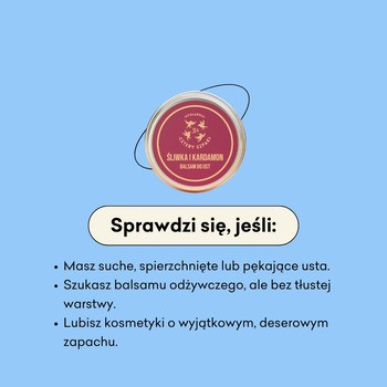 Mydlarnia 4 Szpaki, Śliwka i Kardamon, balsam do ust, 15 ml