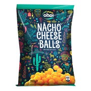 Oho, Nacho Cheese Balls, chipsy kukurydziane kuleczki o smaku serowym, 200 g https://azcdn.doz.pl/image/d/product/33e61c6b-scale-180x180.png