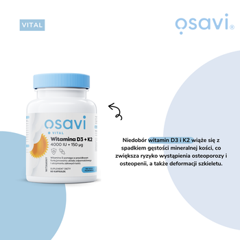 Witamina D3 + K2 4000 IU + 150 mcg, kapsułki, 60 szt.