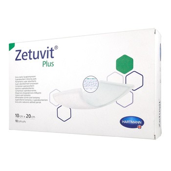 Kompresy jałowe Zetuvit Plus, 10 x 20 cm, 10 szt