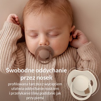 Canpol Lovi Prime, dynamiczny smoczek uspokajający silikonowy, 18 m+ Coconut/Ivory, 2 szt.