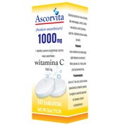 Ascorvita, tabletki musujące o smaku cytrynowym, 1000 mg, 10 szt.
