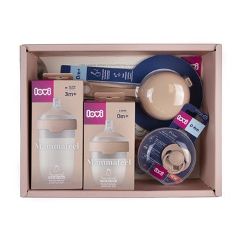Lovi Mammafeel, zestaw wyprawkowy (butelka 150 ml + butelka 250 ml + smoczek + etui)