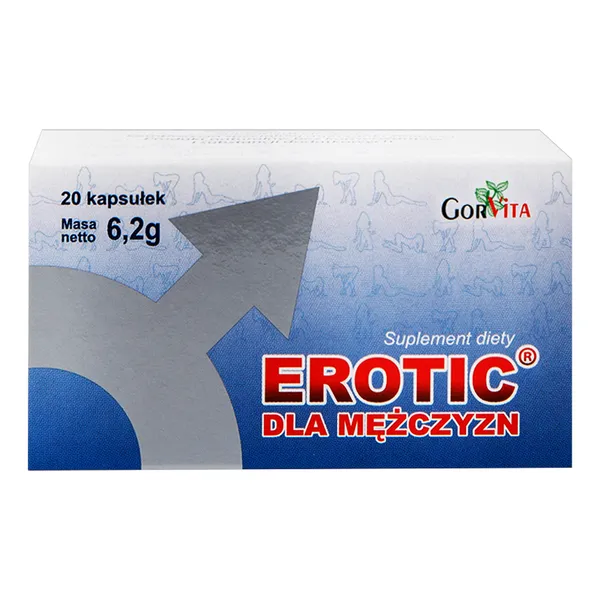 Комплекс для мужчин Gorvita Erotic, растительные экстракты с женьшенем, 18+, 20 капсул
