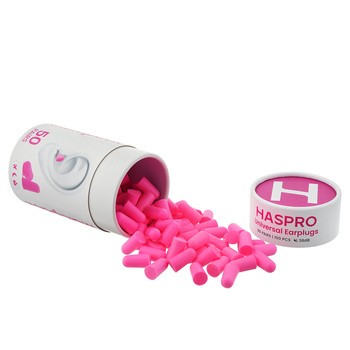 Haspro Tube 50, stopery do uszu, różowe, 50 par