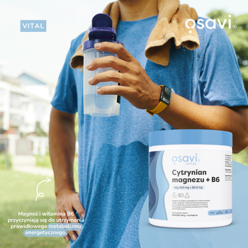 Osavi Cytrynian magnezu + B6, proszek, 250 g