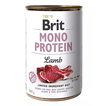 Brit Mono Protein Lamb, monobiałkowa karma mokra dla psów z alergiami i nietolerancjami pokarmowymi, 400 g