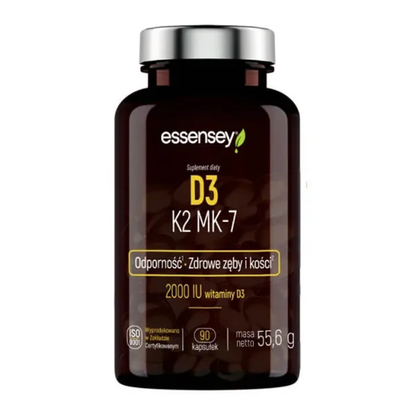 Witamina D3 K2 MK-7 50µg/75µg 90 kapsułek [Essensey] - Essensey