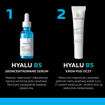 Zestaw La Roche-Posay Hyalu B5, serum przeciwzmarszczowe, 30 ml + Krem pod oczy przeciwzmarszczkowy, 15 ml