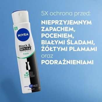 Nivea Black&White Invisible Fresh, antyperspirant, 250 ml