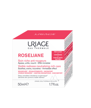Uriage Roseliane Riche, krem kojący do cery naczynkowej, 50 ml