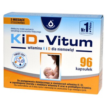K i D-Vitum, witamina K i D dla niemowląt, kapsułki twist-off, 96 szt.
