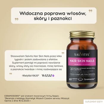Salvitis Hair Skin Nails (Włosy Skóra Paznokcie), tabletki powlekane, 60 szt.