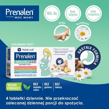 Prenalen Mdłości Gastro Komfort, tabletki do ssania, smak pomarańczowo - cytrynowy, 24 szt.