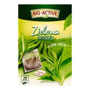 Big-Active, Zielona herbata w torebkach, Pure Green, 30 g (1,5 g x 20 szt.)